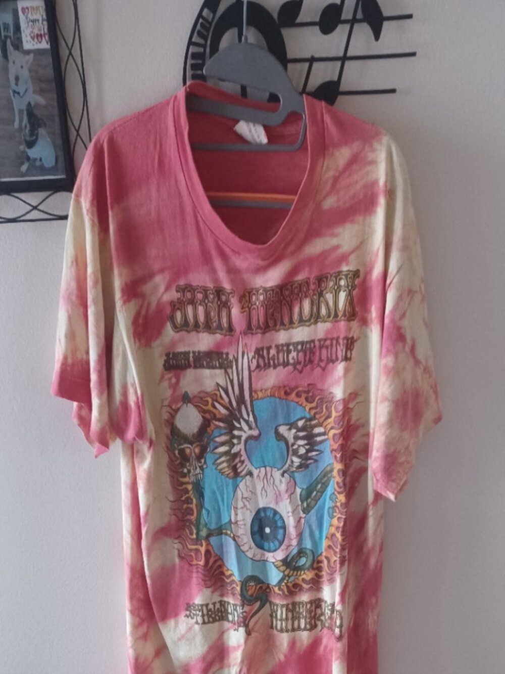 Fruit of the Loom Tye Dye Orangish Jimi Hendrix T-Shirt L